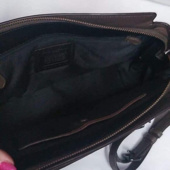 Coach 12117 Swagger 27 Pebble Leather Satchel in DKLIQ Fatigue - Picture 6 of 12